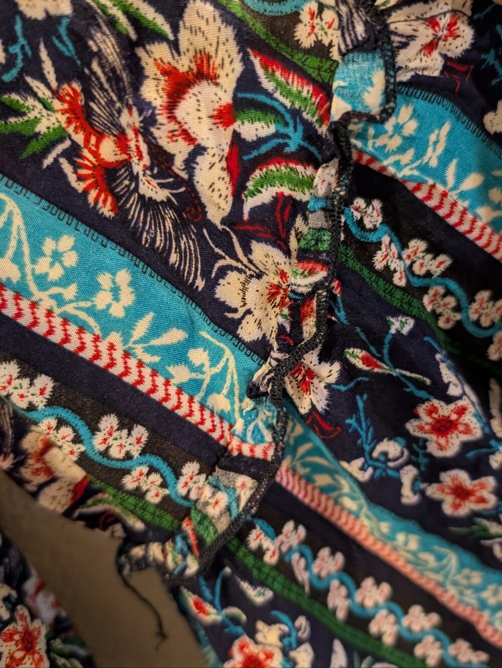 Weekend Suzanne Betro XL Floral Boho Peasant Blouse Crochet Trim Bell Sleeve Top - Picture 8 of 12
